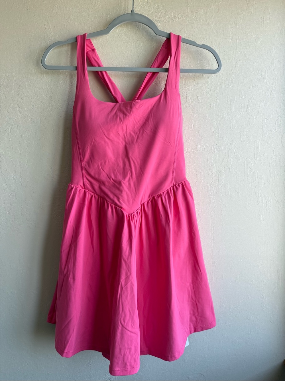 Bright Hot Pink Sleeveless Skater Dress/Romper